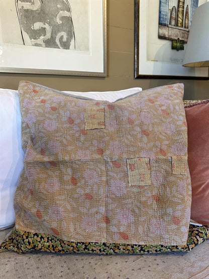 Putetrekk vintage kantha 60 x 60 cm Nr 24