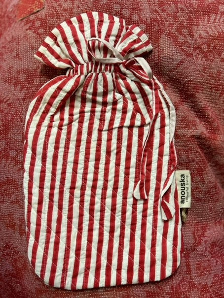 Varmeflaske blokktrykket polka stripe