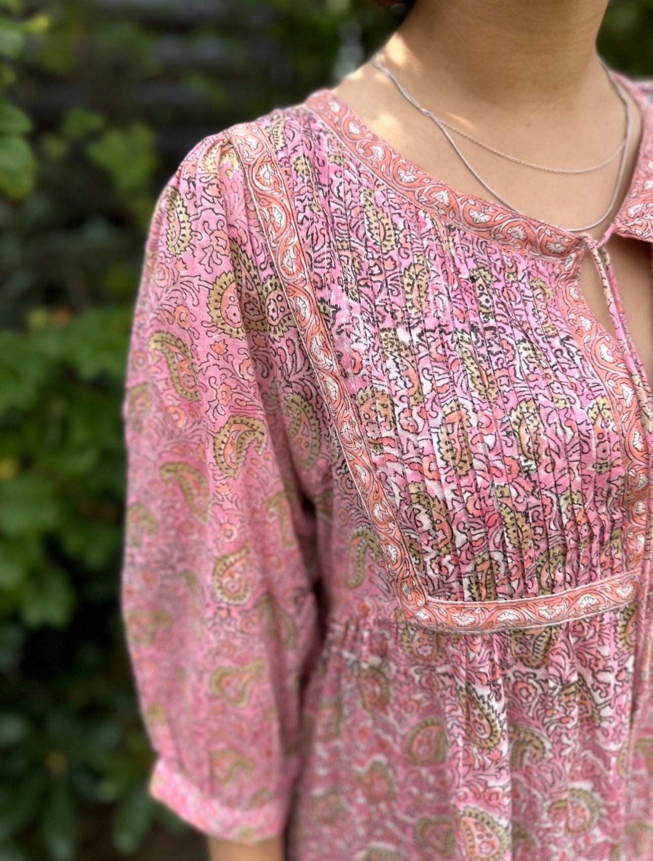 Tone smekkekjole paisley pink