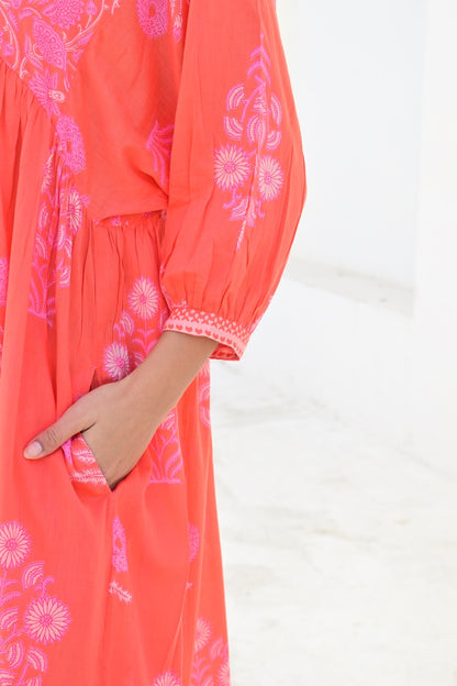 Antibes lang kjole orange