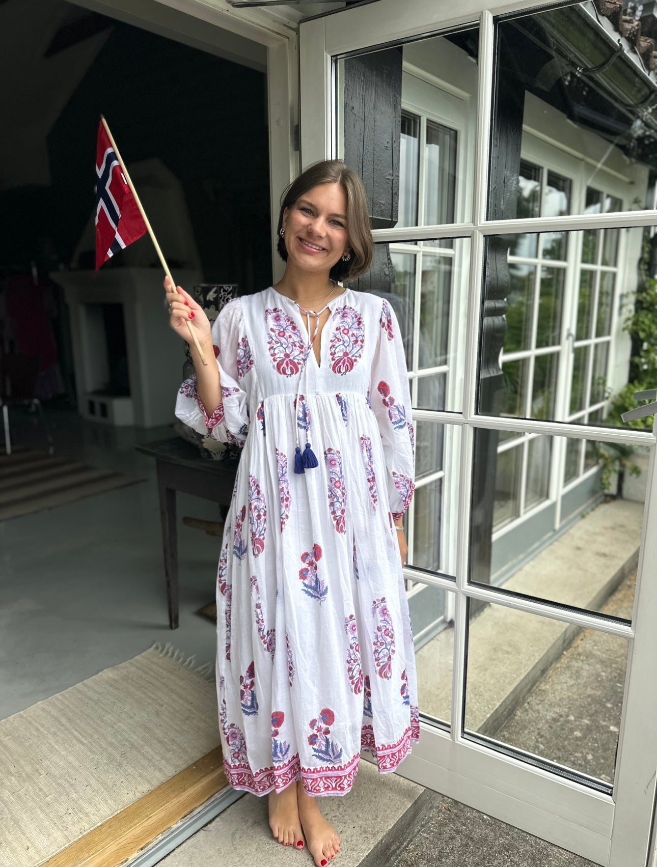 Emilie kjole red/blue