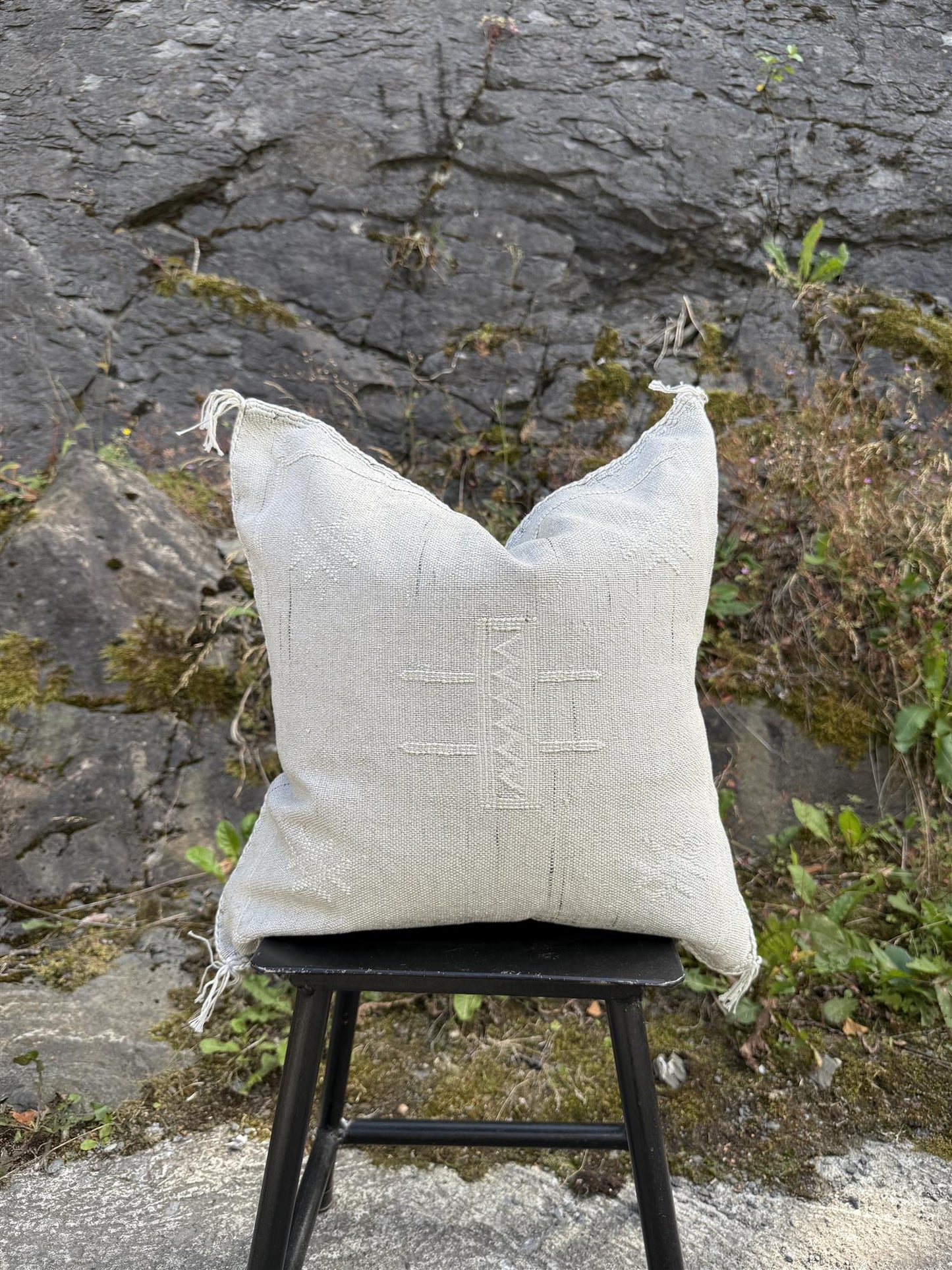 Putetrekk kaktus silke 50 x 50 cm gå m hvitt mønster