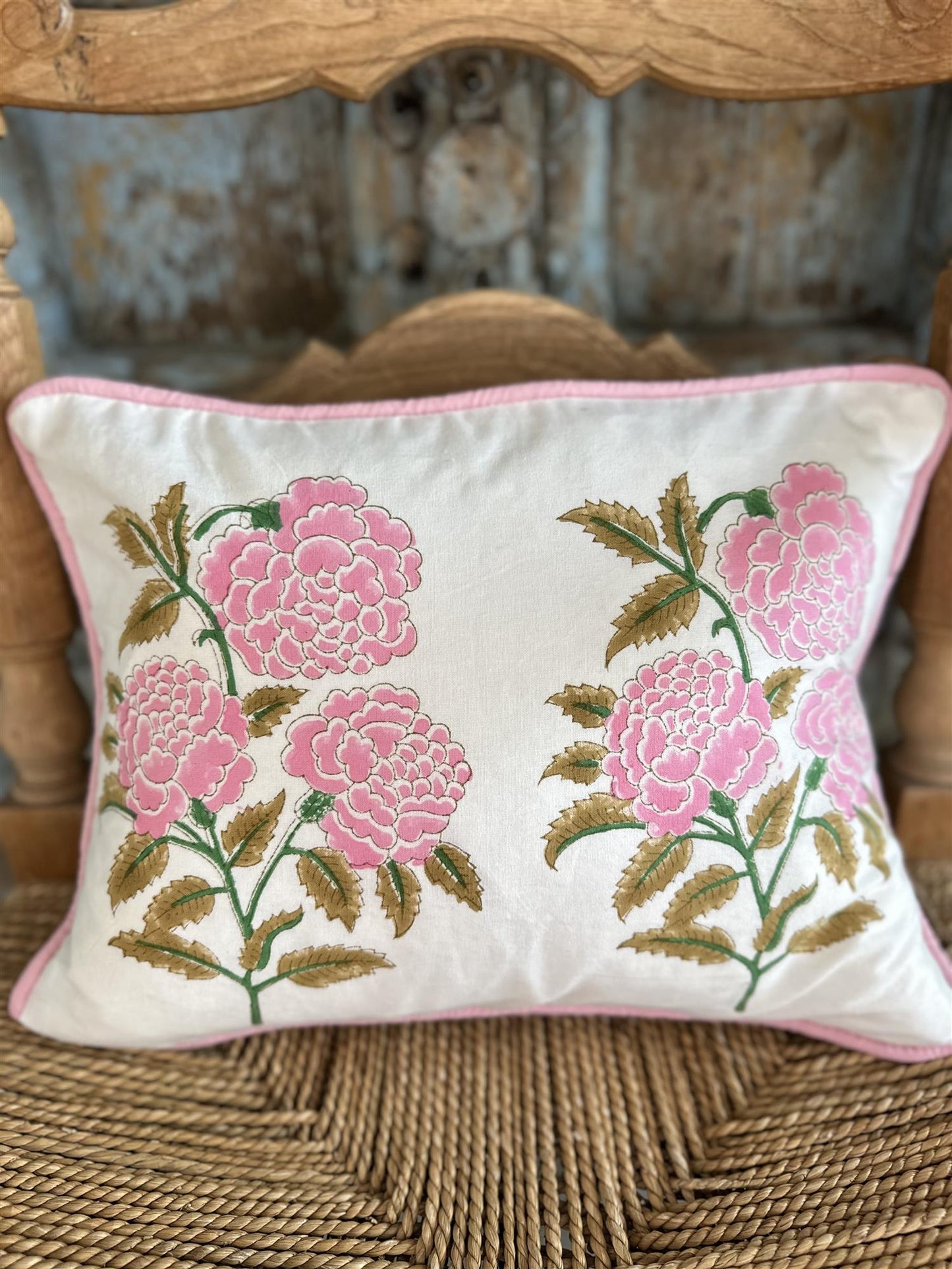 Putetrekk rulour blokktrykk 30x40 cm roses