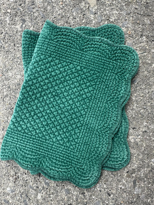 Spisebrikke avlang velur 35x50 cm  Bright green