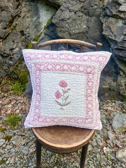 Vattert putetrekk blokktrykket 50 x 50 cm
