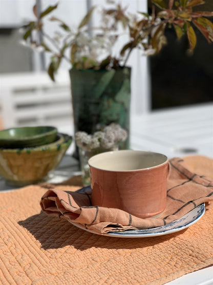 Serviett 100% lin 45 x45 cm rutet clay