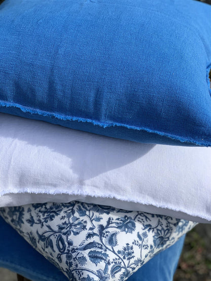 Putetrekk 100% lin 50x50 cm greek blue