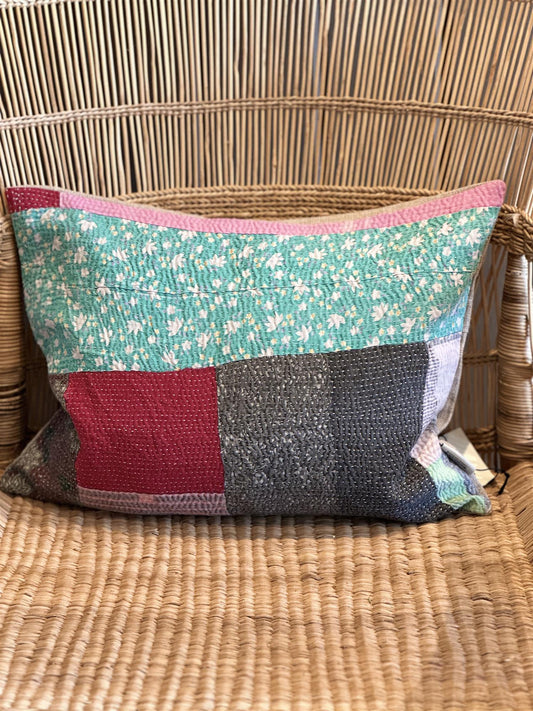 Putetrekk vintage kantha 30 x 40 cm Nr 58