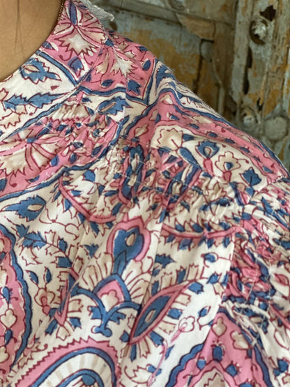 Othilia kjole i poplin med belte rosa
