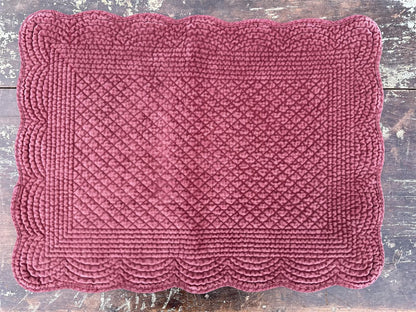 Spisebrikke avlang velur 35x50 cm  Port wine
