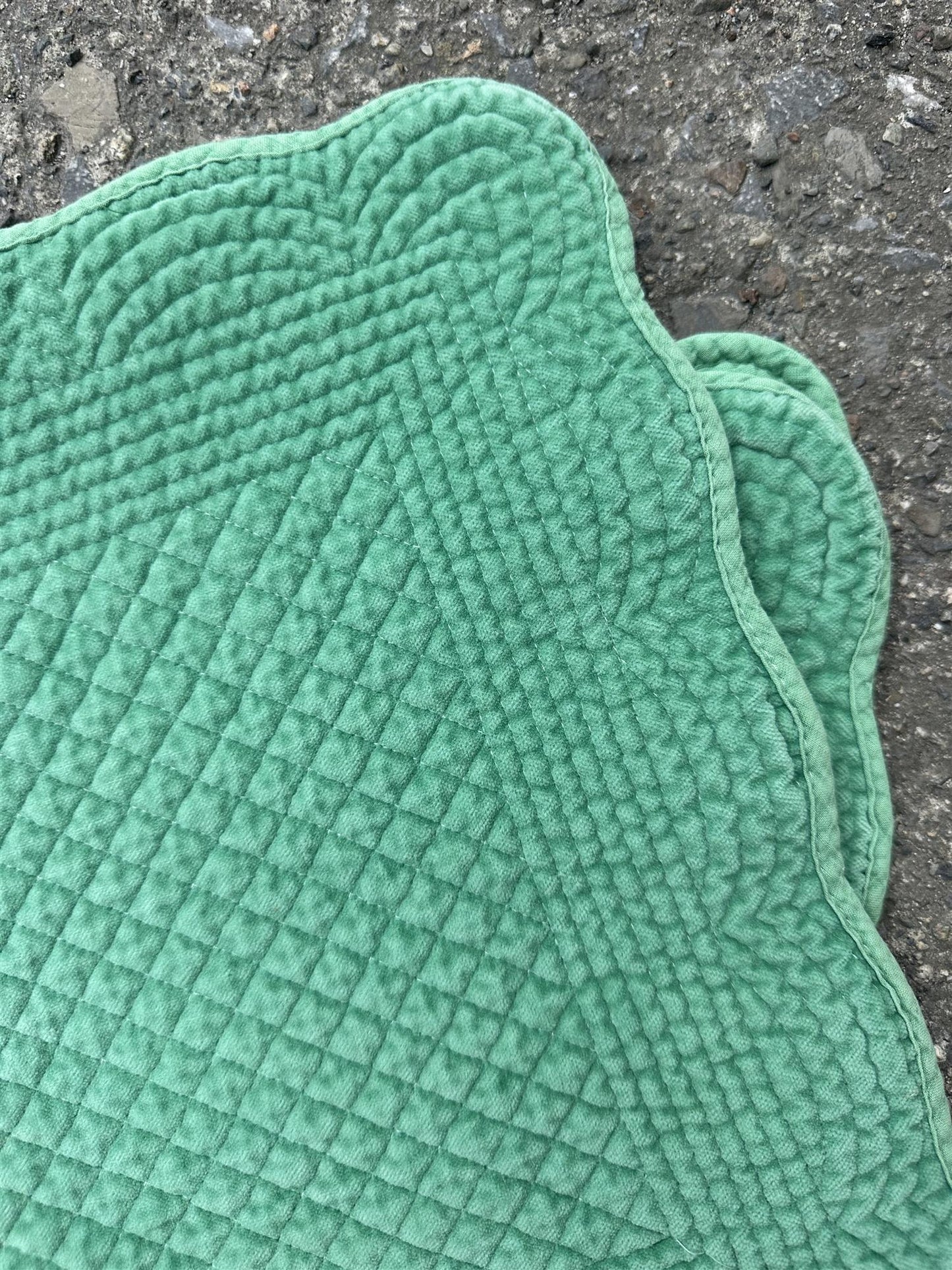 Spisebrikke avlang velur 35x50 cm granny smith green