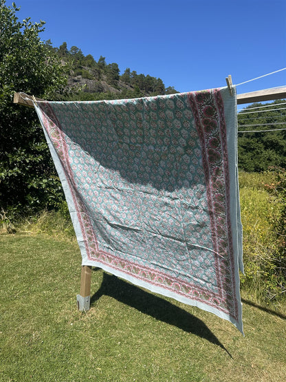 Duk blokktrykk 150 x 250 cm starfish