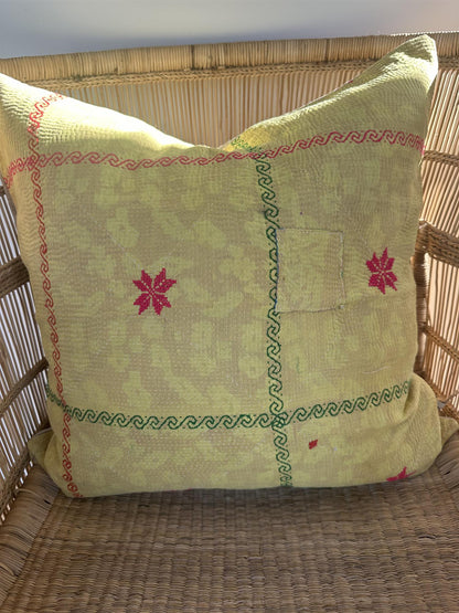 Putetrekk vintage kantha 50x50 cm Nr 105