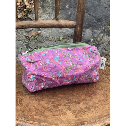 Sminkepung blokktrykket purple