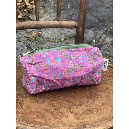 Sminkepung blokktrykket purple