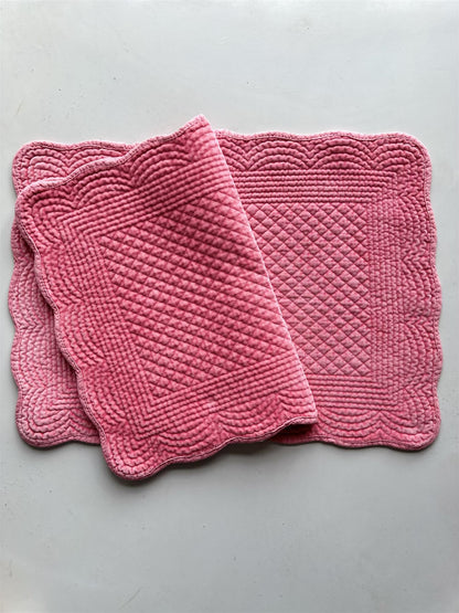 Spisebrikke avlang velur 35x50 cm coral