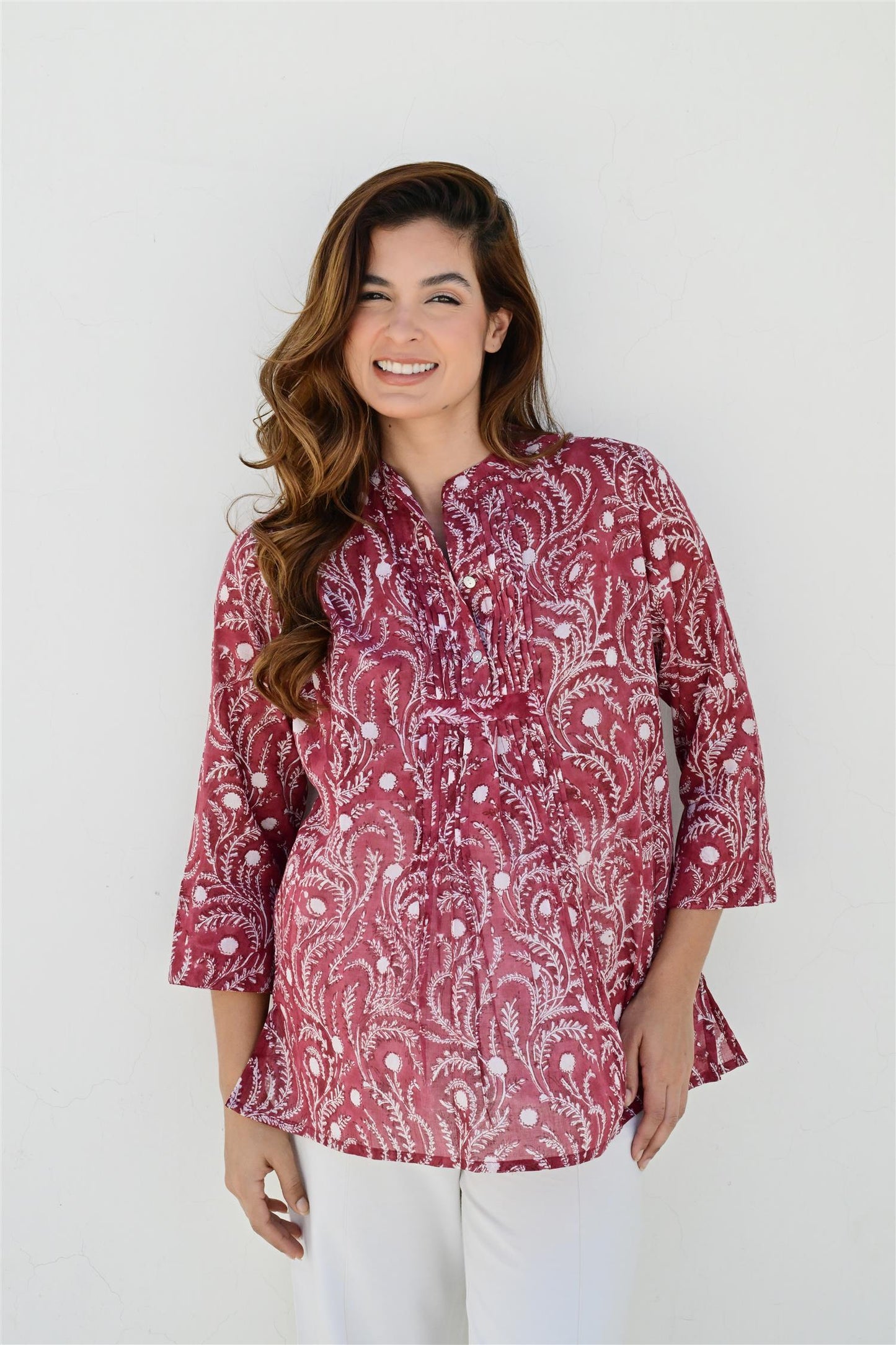 Bandol bluse biser rosso/powder pink