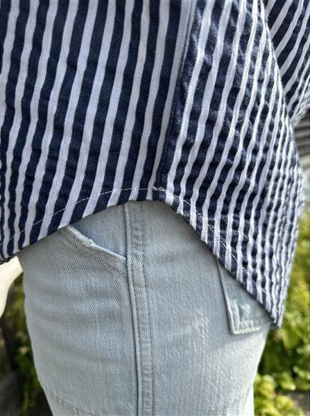 Line bluse navy stripe
