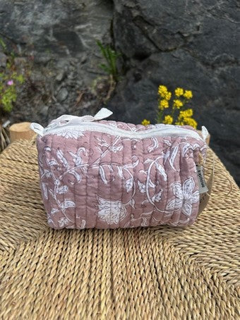 Sminkepung blokktrykket mauve