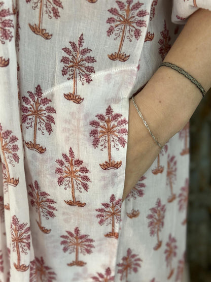 Martinique midi smekkekjole pink