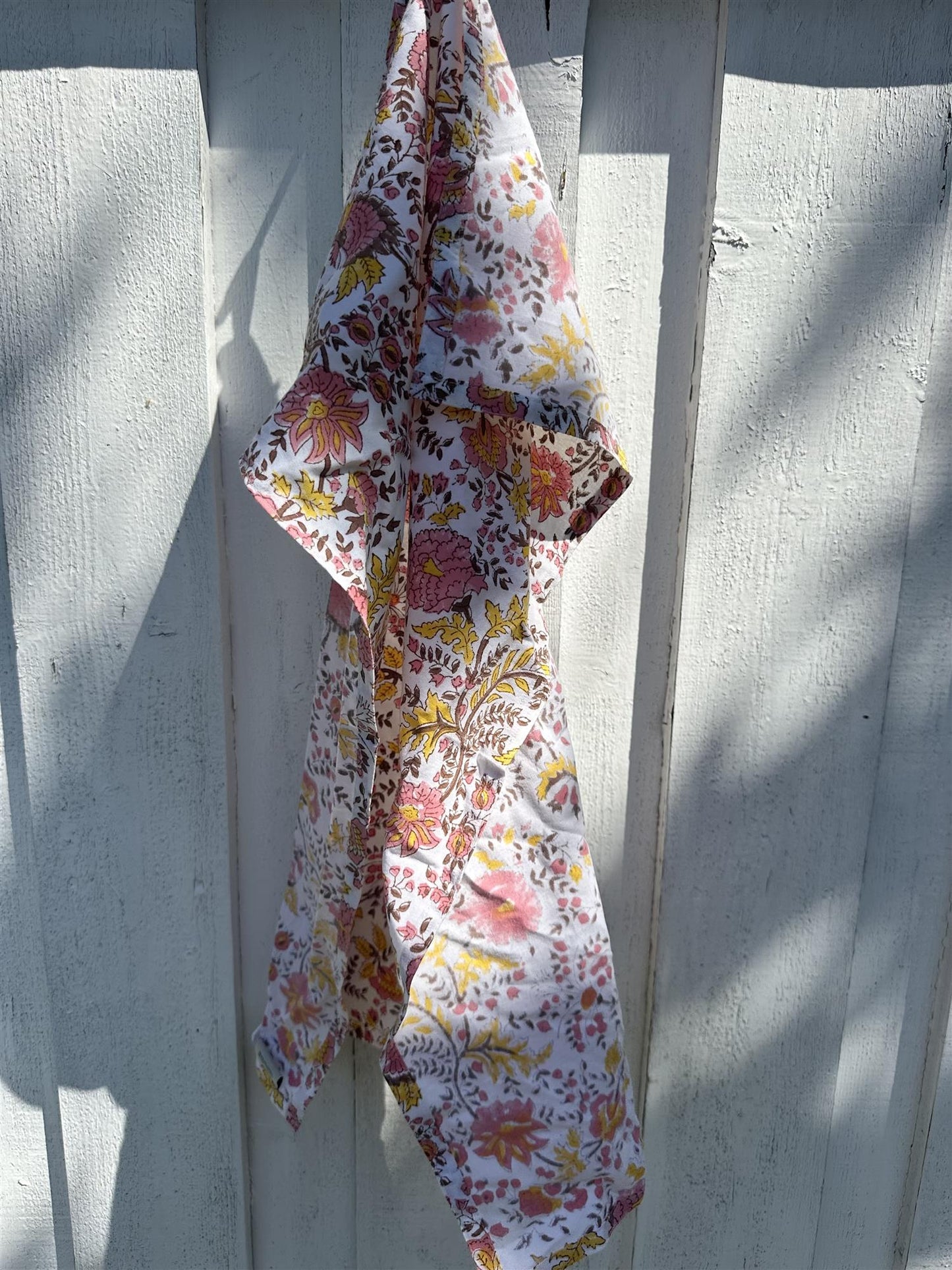 Kjøkkenhåndkle Fleur yellow blokkprint