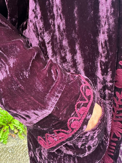 Valentina kimono velur aubergine