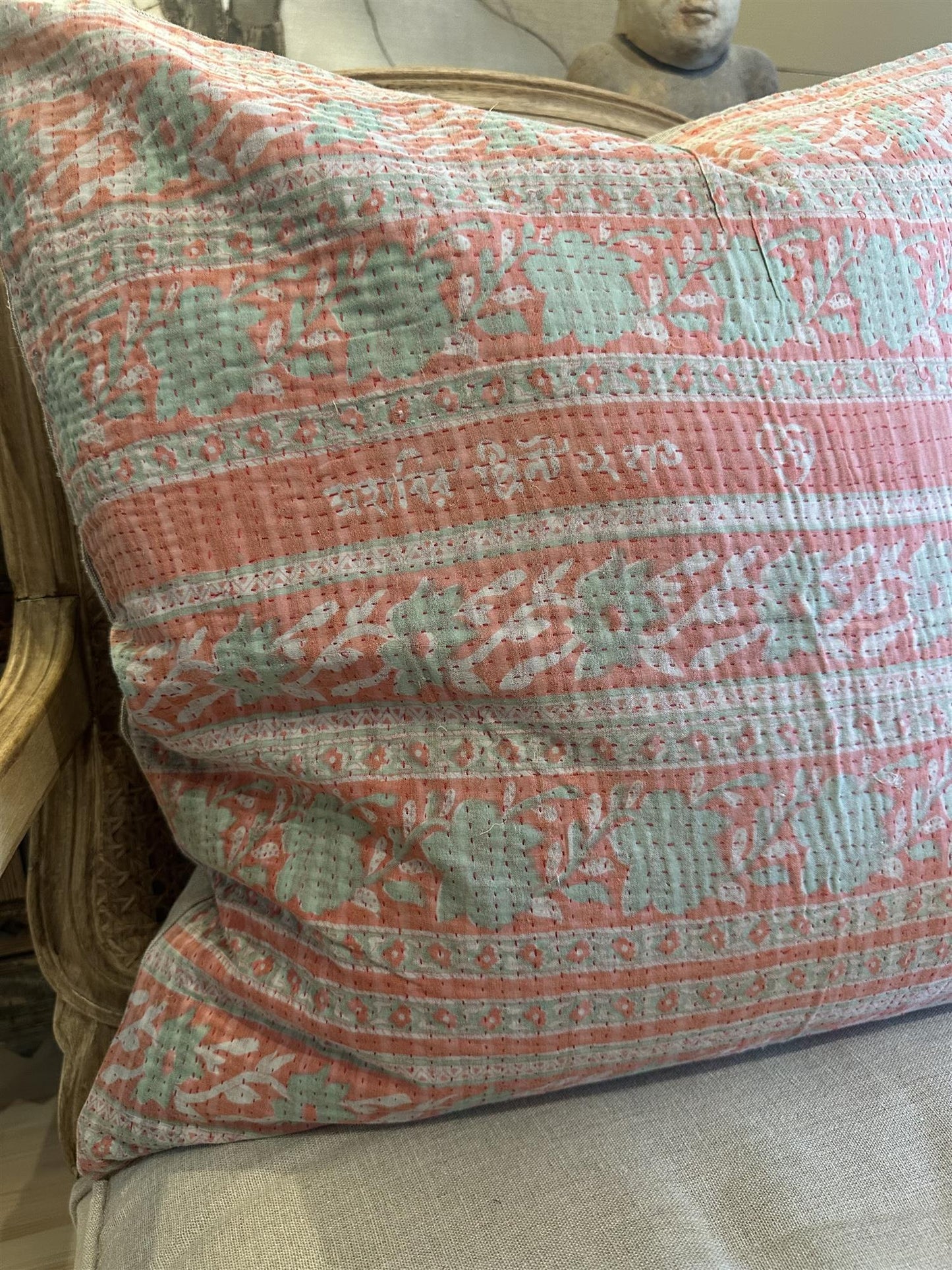 Putetrekk vintage kantha 60 x 60 cm Nr 21
