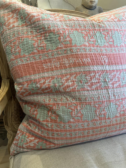 Putetrekk vintage kantha 60 x 60 cm Nr 21