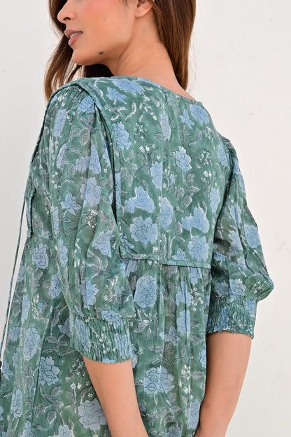 Montpellier smekkekjole bobbin teal green