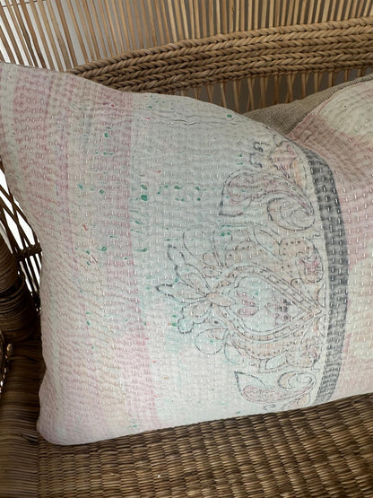 Putetrekk vintage kantha 30 x 40 cm Nr 74