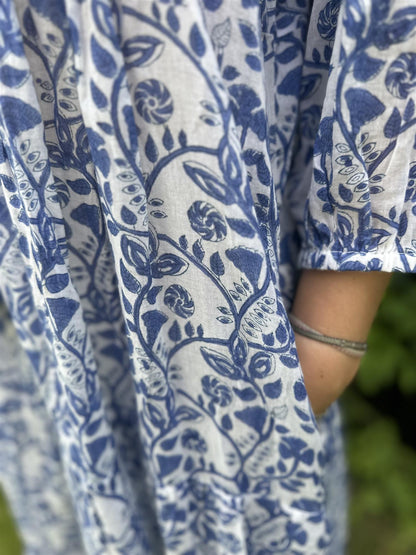 Karoline smekkekjole blue