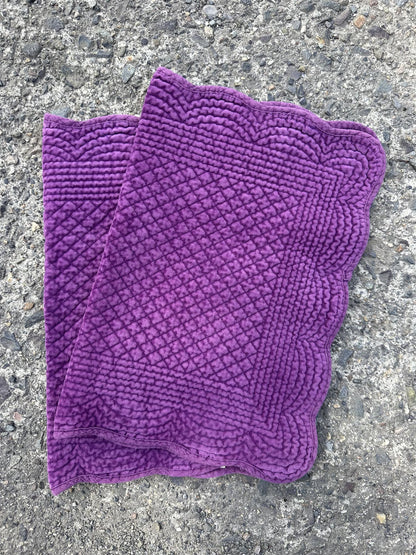 Spisebrikke avlang velur 35x50 cm Plum