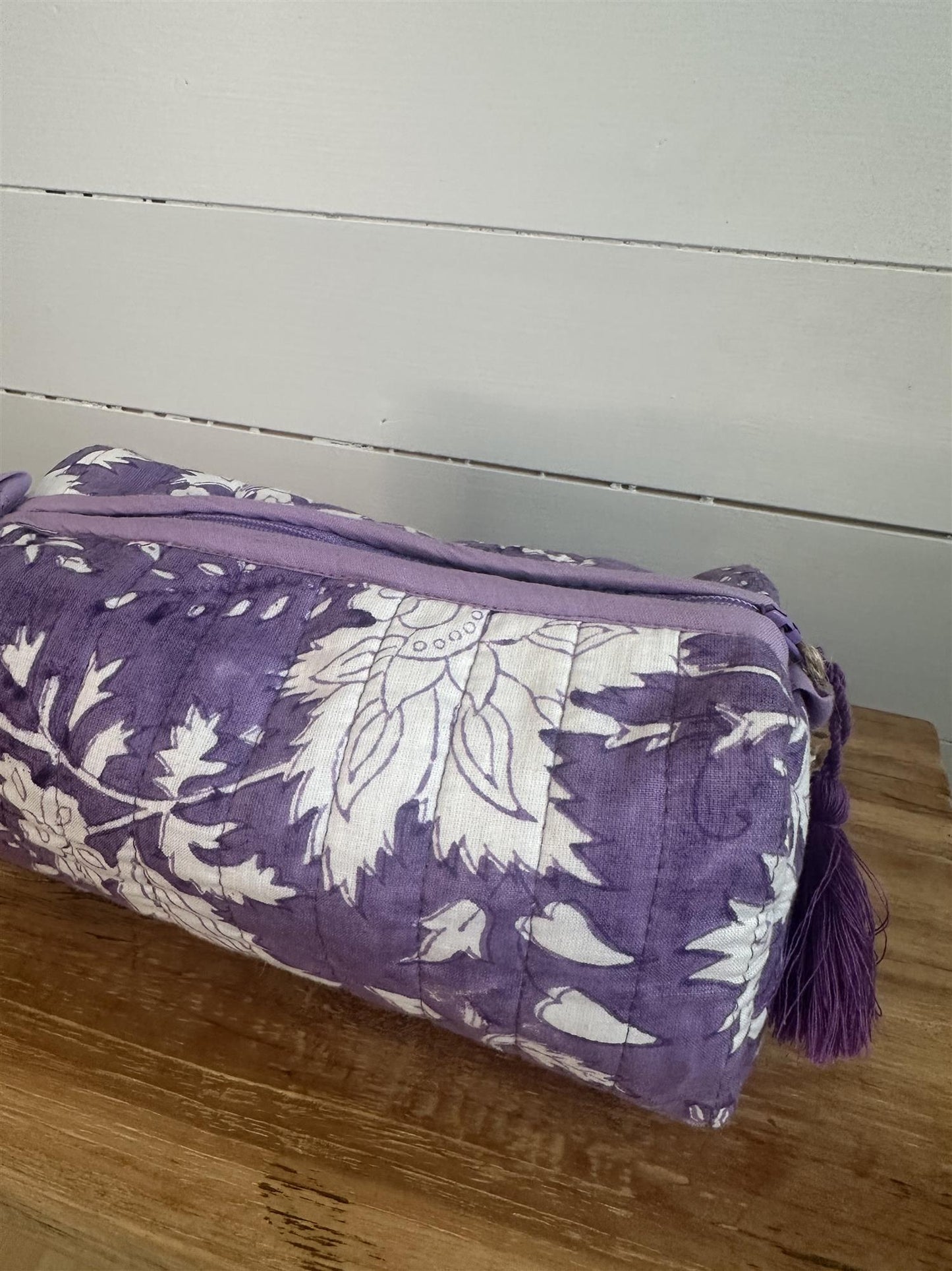 Sminkepung blokktrykket Colette purple