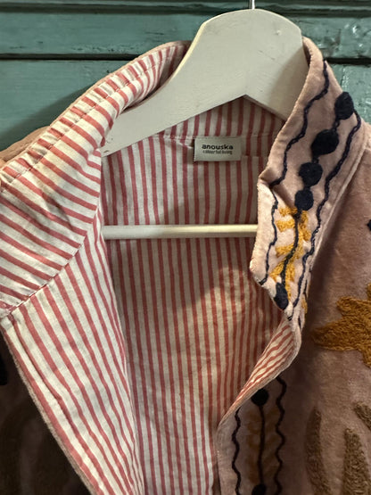 Anouska jakke velur med broderier dusty pink
