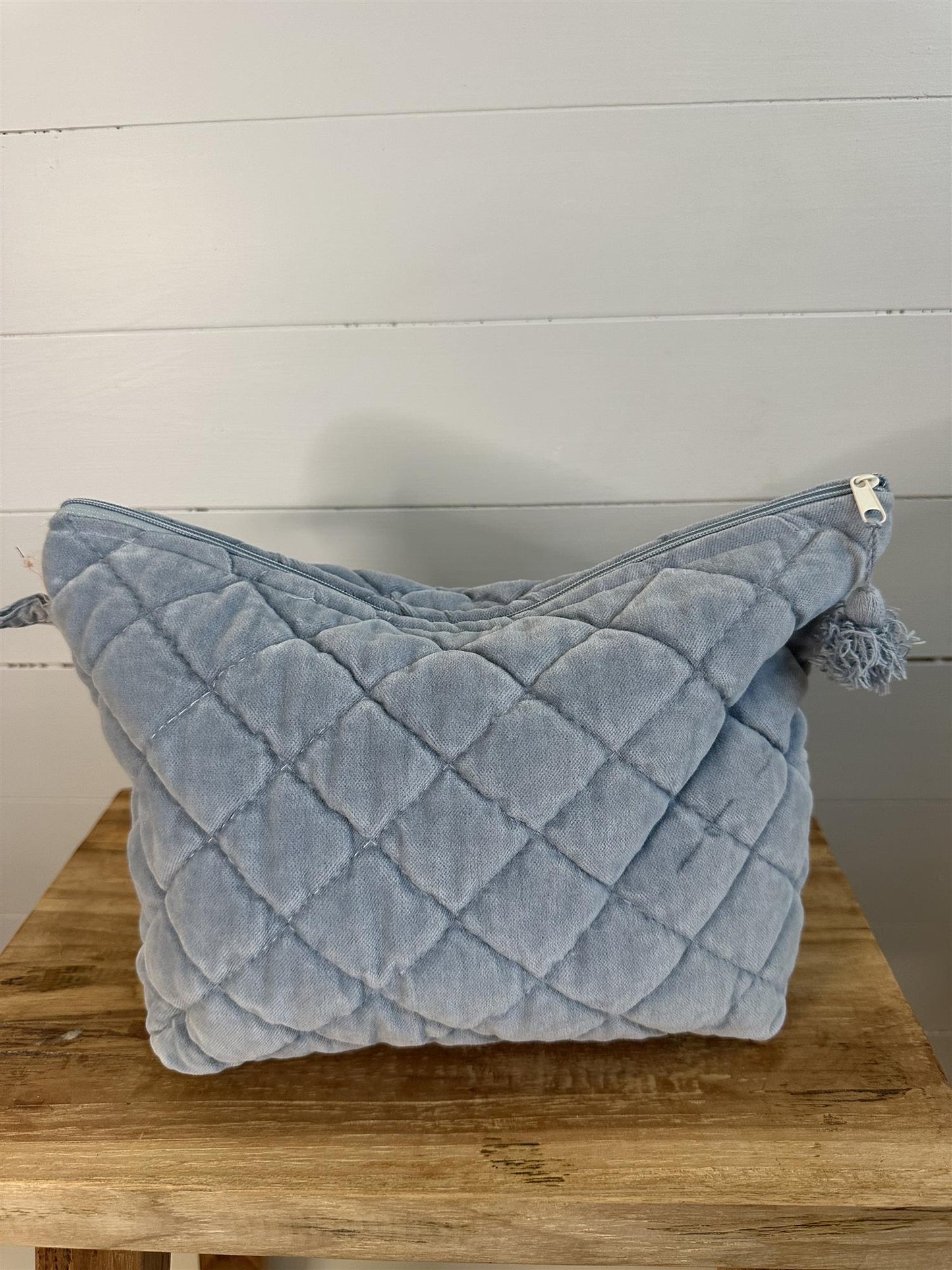 Toalettmappe velur jeans blue