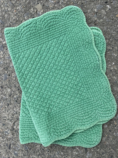 Spisebrikke avlang velur 35x50 cm granny smith green