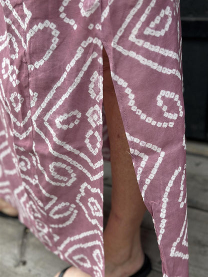 Cecilie lang tunika bandani mauve