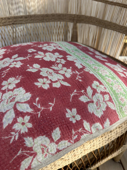 Putetrekk vintage kantha 50x50 cm Nr 124