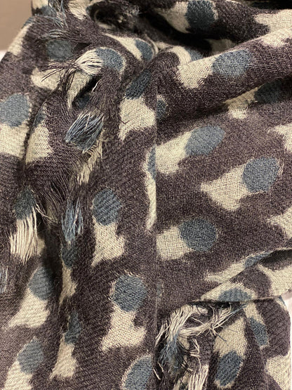 Skjerf blokkprint sort & blå