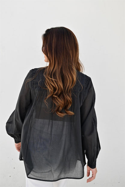 Provence bluse black ink