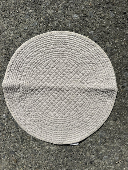 Spisebrikke velur rund Ø: 40 cm grey beige