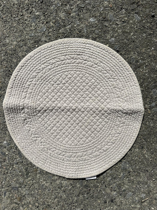 Spisebrikke velur rund Ø: 40 cm grey beige