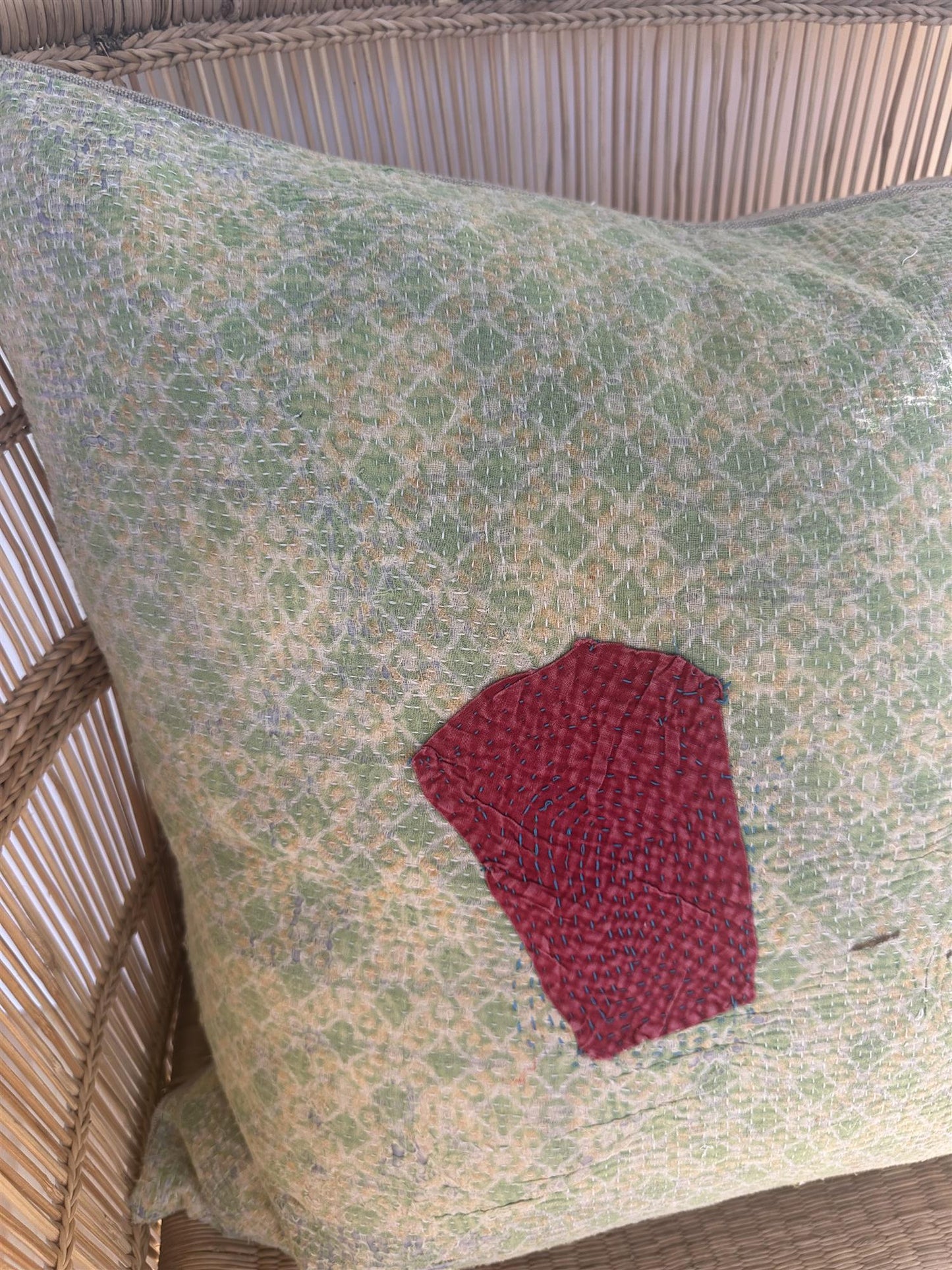 Putetrekk vintage kantha 50x50 cm Nr 102