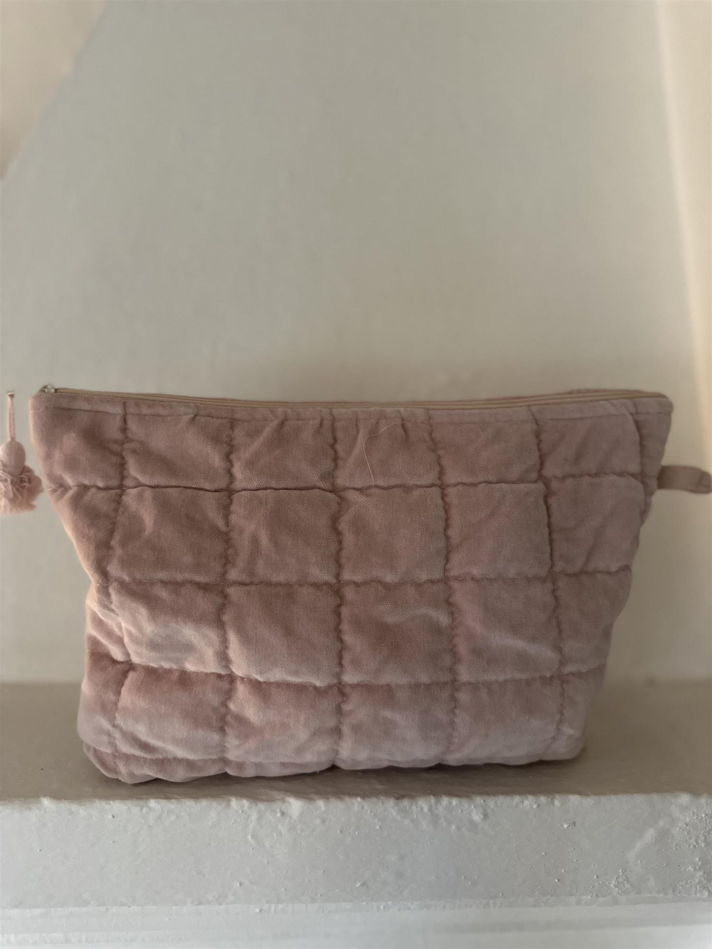Toalettmappe velur lys rosebud