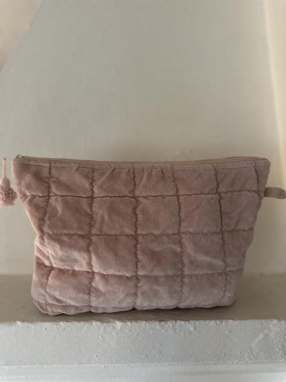 Toalettmappe velur lys rosebud