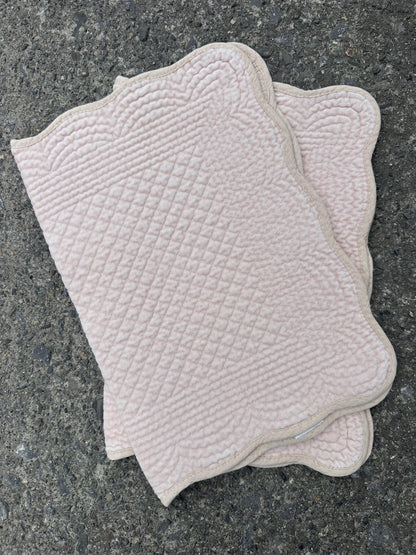 Spisebrikke avlang velur 35x50 cm Powder pink