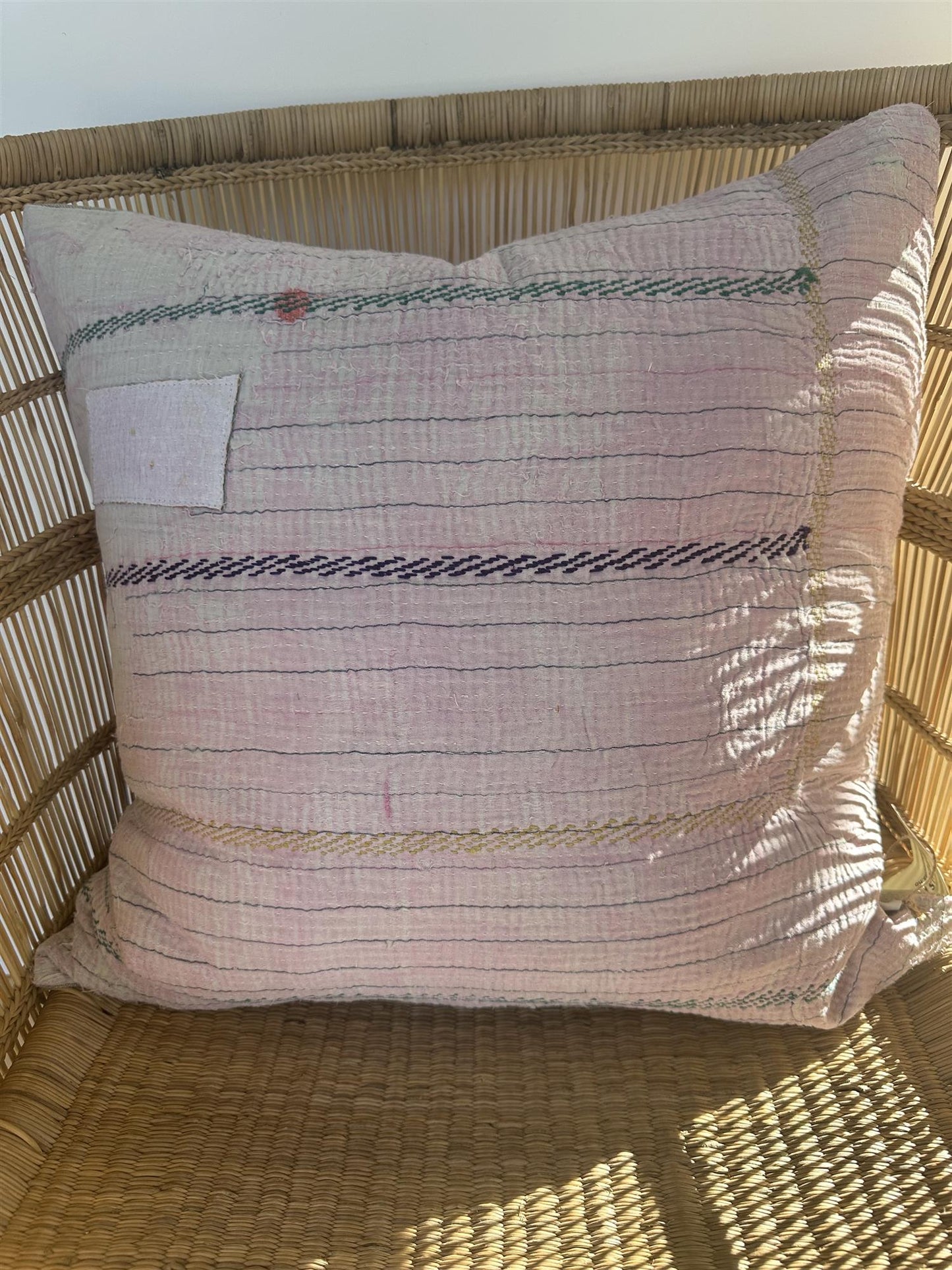 Putetrekk vintage kantha 50x50 cm Nr 101