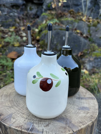Olivo oljeflaske med helletut H 18 cm kremfarget