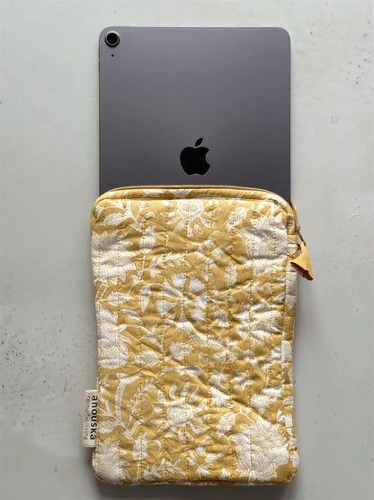 Ipad cover mustard blokkprint