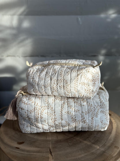 Sminkepung blokktrykket branch white